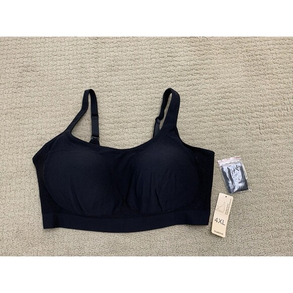 Truekind Everyday Comfort Convertible Straps Wireless Black Shaper Bra 4XL New - Picture 2 of 7